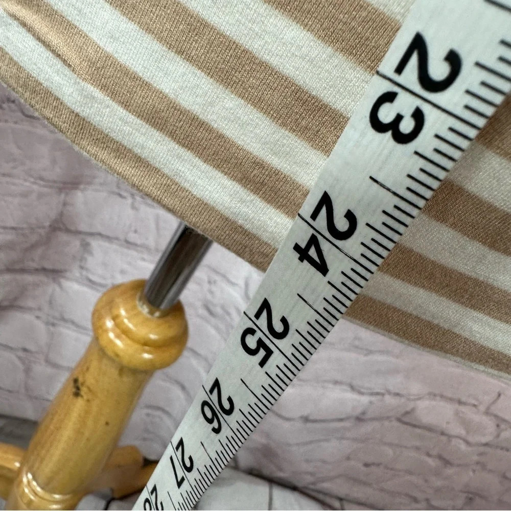 white house black market WHBM striped tee tunic women M neutral minimalist layer - Picture 5 of 10